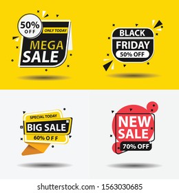 set bundle Flash Sale Design for business for business. Discount Banner Promotion Template