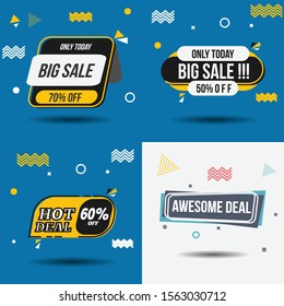 set bundle Flash Sale Design for business for business. Discount Banner Promotion Template