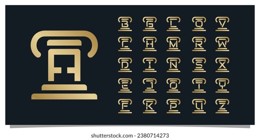 Set bundle justice letter logo design initials with creative concept Premium Vector