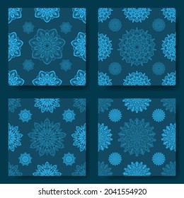 Set bundle mandala seamless pattern