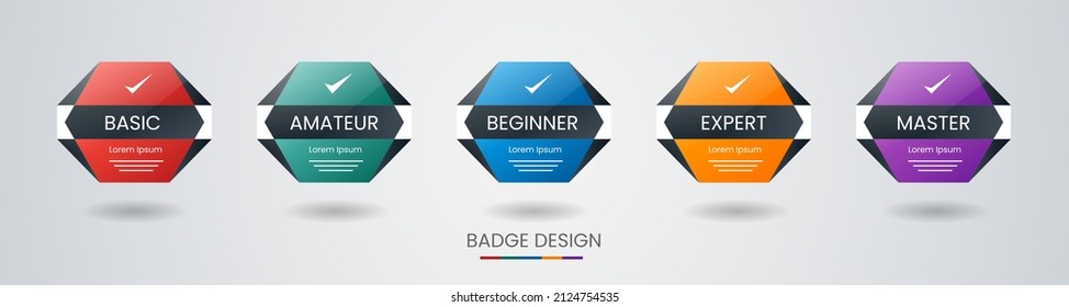 Set Of Bundle Modern And Simple Colorful Certified Badge Label Logo Design For Verification Standard, Business Quality Banner, Company Training Certificates, And Certified Product. Vector Illustration