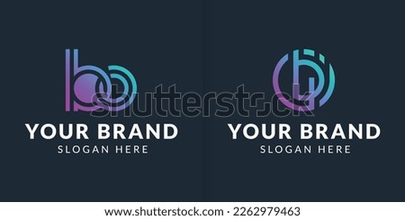 Set bundle monogram logo design collection initial letter B with unique modern concept [[stock_photo]] © 