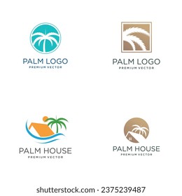 set bundle of palm logo design