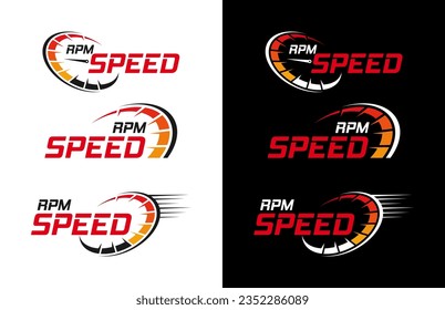 Set bundle RPM speed logo design icon template 