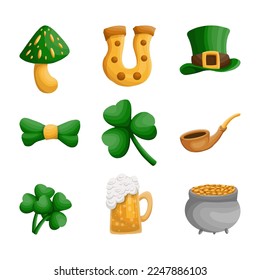set bundle st patrick's day elements illustration