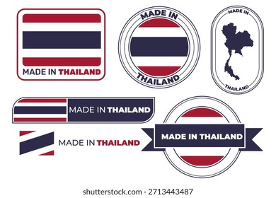 Plantilla de Paquete hecho en Tailandia con bandera nacional