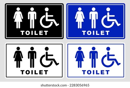 set bundle toilet sign printable public signage symbol wc simple black minimalist restroom area 