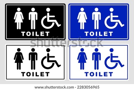 set bundle toilet sign printable public signage symbol wc simple black minimalist restroom area 
