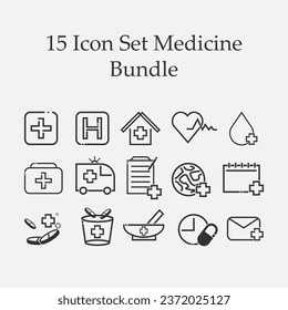 Set bundle of vector line icons of medical and healthcare. Modern pictogram collection.