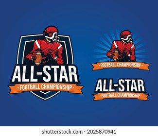 set bundles mascot logo illustration america football championship