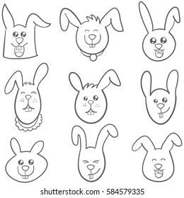 Vector Set Rabbits Stock Vector (Royalty Free) 776385442