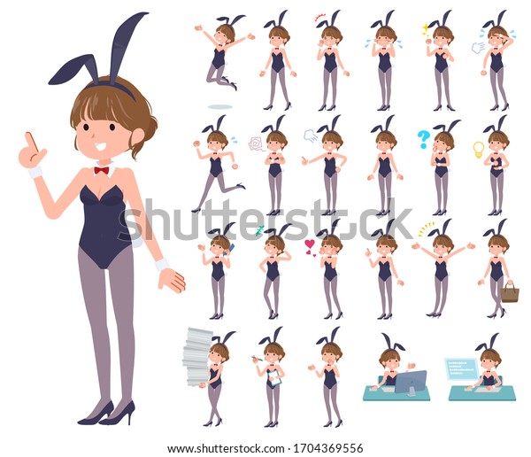 Set Bunny Suit Women Who Express Stock Vector (Royalty Free) 1704369556 ...