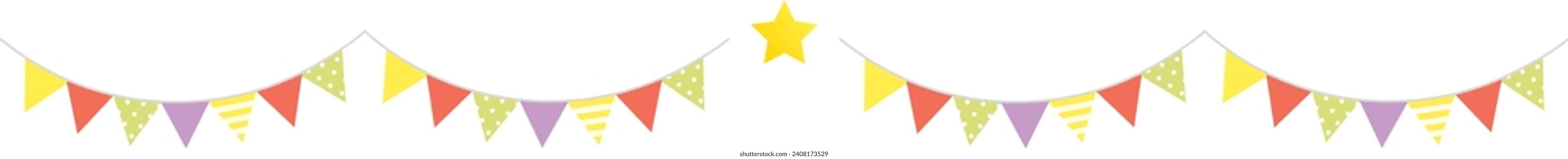 Set of bunting flags isolated on white background. Vector illustration.