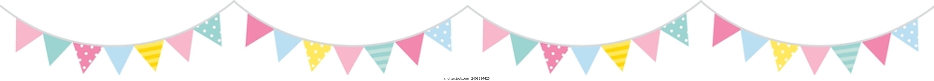 Set of bunting flags isolated on white background. Vector illustration.