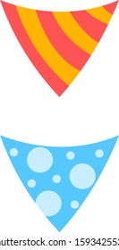 Set of bunting party flags. Vector illustration, suitable for birthday party, wedding celebration.