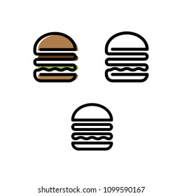 set of burger icons