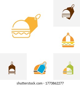 Conjunto de diseños de logotipos de hamburguesas Conceptos, vector de diseño del logotipo de la panadería Burger