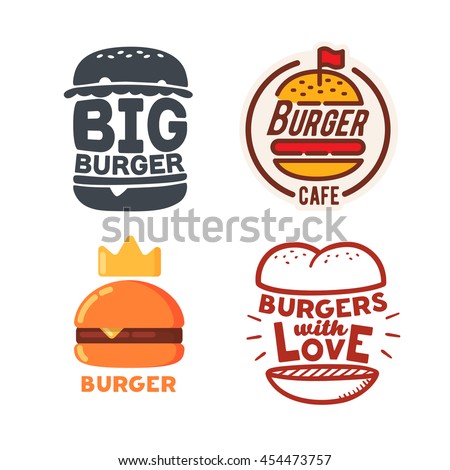set burger logo burger