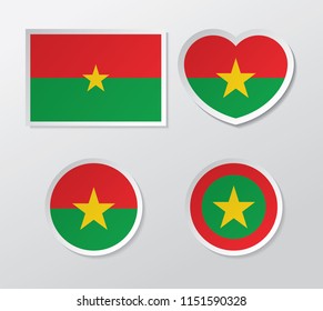 set of burkina faso flag vector