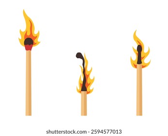 Set of burn row stick burning match, Burning Match Stick