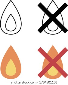 Conjunto de iconos de elementos no utilizados y quemables