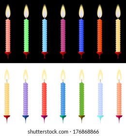 Set of burning candles for the holiday