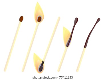 set of burning matches