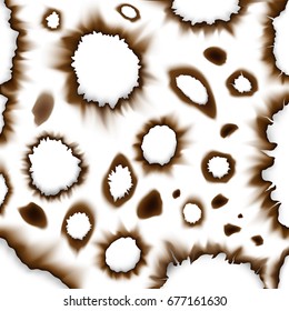 Set of Burnt piece of paper, scorched holes isolated on white background. And also includes EPS 10 vector