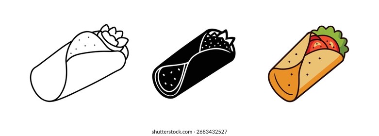 Conjunto de Ilustración vectorial de burrito
