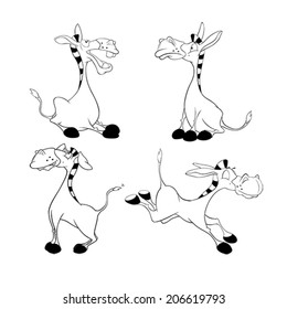 A set of burros. Coloring book