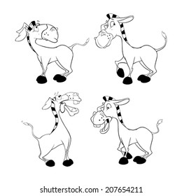 A set of burros. Coloring book 