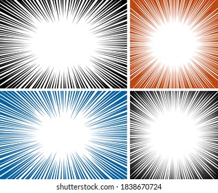Set of burst background vector illustration. Eps 10. No effect or transparencies.