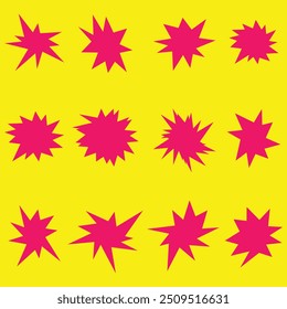 Set Burst Border, Startburst oder Cartoon Effects Explosion Design Element