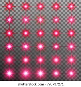 Set of burst light flash glow with flare effect isolated on transparnt background. And also includes EPS 10 vector
