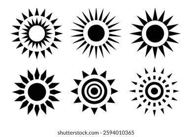 Set of burst of sun icons