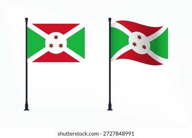 Burundi-Flaggen einzeln für die Feier zum Unabhängigkeitstag