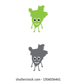 a set of Burundi map mascots