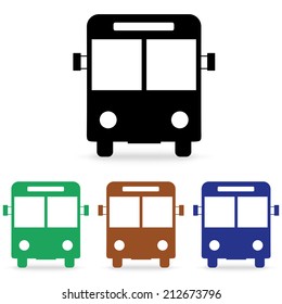  set of bus icon isolated on white background