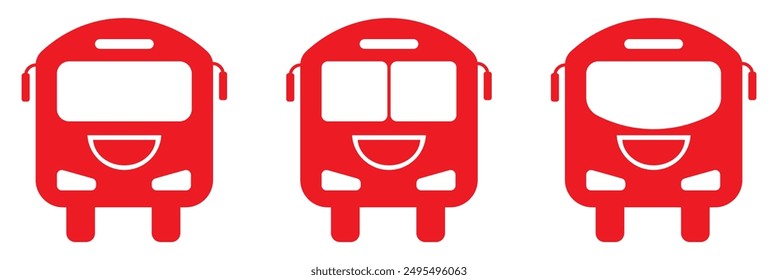 Conjunto de icono de autobús aislado sobre fondo blanco.