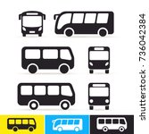 Set of bus icon. Vector illustration. Isolated on white background