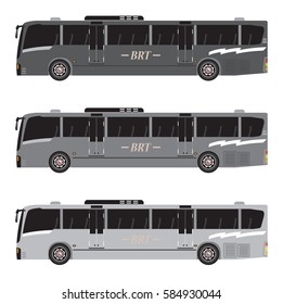 Set of Bus Rapid Transit or BRT Vector ioslated in with background