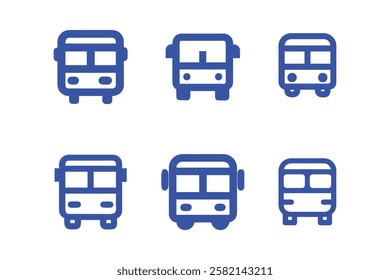 Set of bus related vector line icons. Premium linear symbols pack. Vector illustration isolated on a white background. Web symbols for web sites and mobile app. Trendy design.