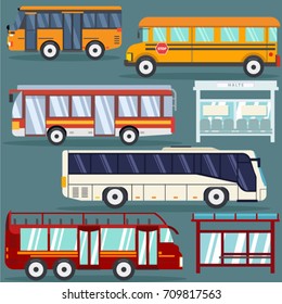 Set Of Bus Vector. EPS 10. Transportation.