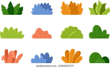 Set of Bush with Flat style
