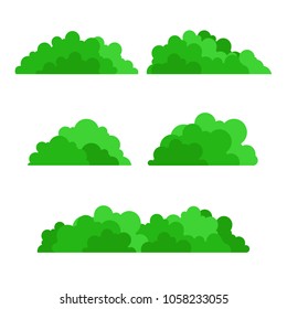 Set of bushes in flat style, vector illustration.