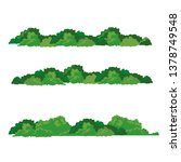 Set of bushes landscape isolated icon, vector illustration,flat design.
