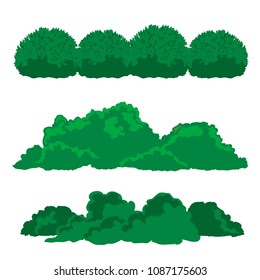 Set of bushes landscape isolated icon, vector illustration,flat design.