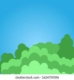 Set of bushes landscape isolated icon, vector illustration, flat design
