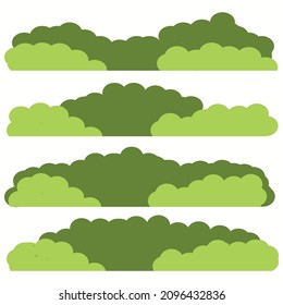 Set of bushes landscape isolated icon, vector illustration