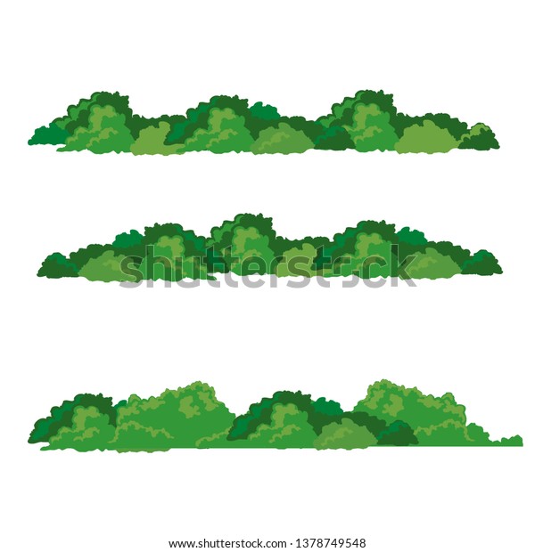 Set of bushes landscape isolated icon, vector\
illustration,flat design.
